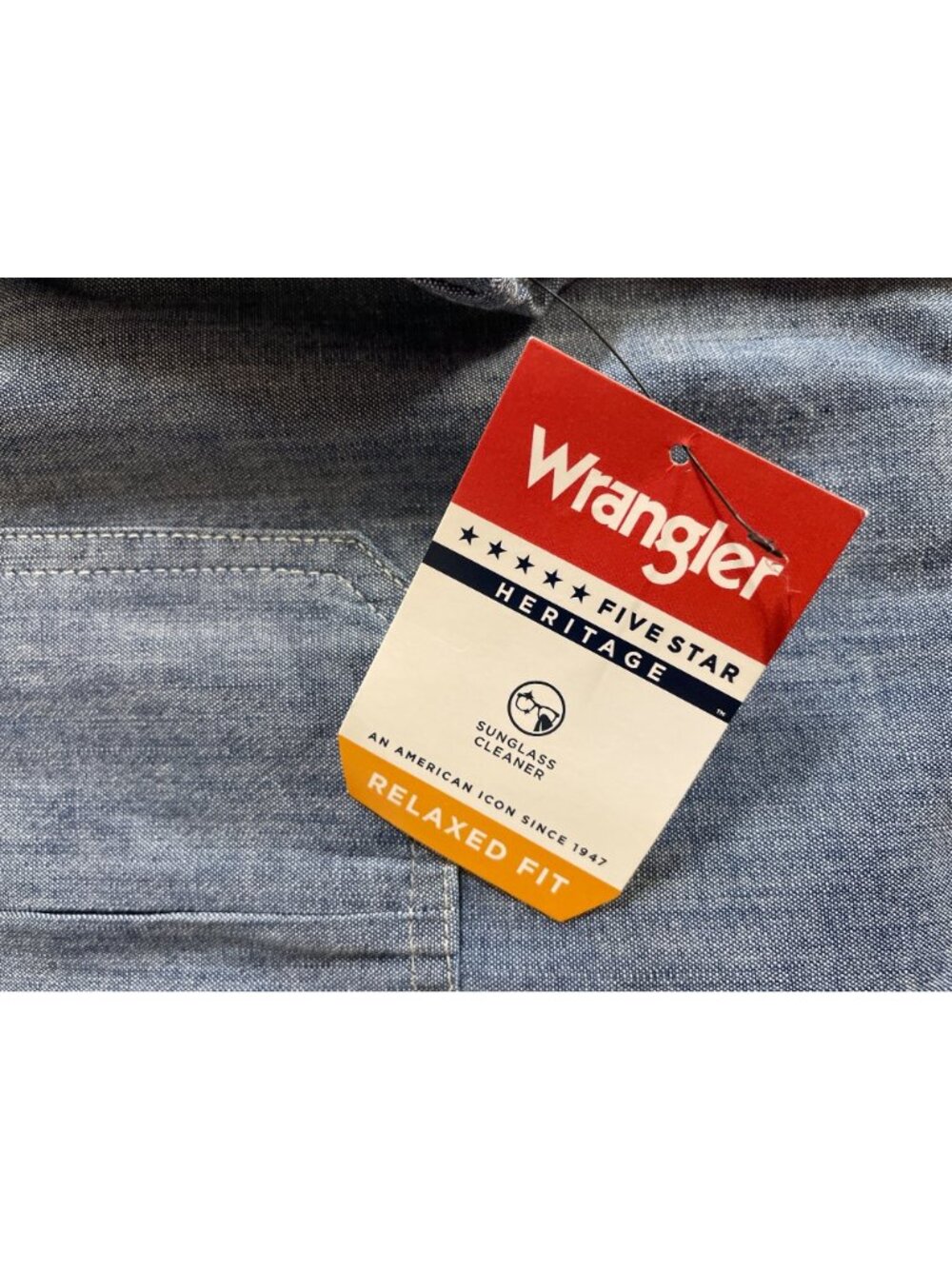 Wrangler Mens Denim Chambray Short Sleeve Button-Up Shirt 2XL - Picture 8 of 10